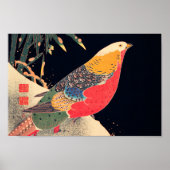 Golden Pheasant in sneeuw door Ito Jakuchu Poster (Voorkant)