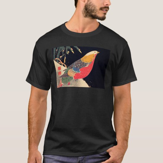 Golden Pheasant in sneeuw door Ito Jakuchu T-shirt (Voorkant)