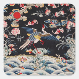 Golden Pheasant & Quing Dynasty/imperial China Vierkante Sticker