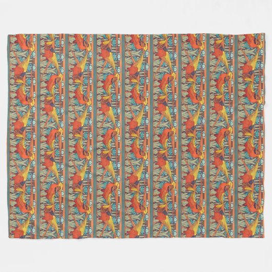 Golden Pheasant Retro Fleece Deken (Voorkant (Horizontaal))