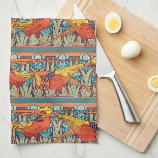 Golden Pheasant Retro Theedoek (Quarter Fold)