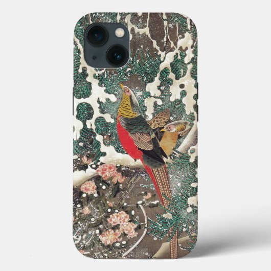 Golden Pheasants op sneeuw van Ito Jakuchu Case-Mate iPhone Case (Achterkant)