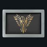 Golden Phoenix Belt Buckle Gesp<br><div class="desc">Een grote gordelsluiting voor elk man.  Deze sluiting heeft een zwarte achtergrond met een gouden silhouet van een Phoenix met vleugels die breed zijn verspreid.</div>