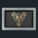 Golden Phoenix Belt Buckle Gesp<br><div class="desc">Een grote gordelsluiting voor elk man.  Deze sluiting heeft een zwarte achtergrond met een gouden silhouet van een Phoenix met vleugels die breed zijn verspreid.</div>