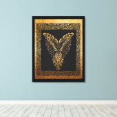 Golden Phoenix Elegance Canvas Afdruk (Insitu (Houten vloer))