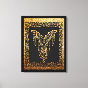 Golden Phoenix Elegance Canvas Afdruk