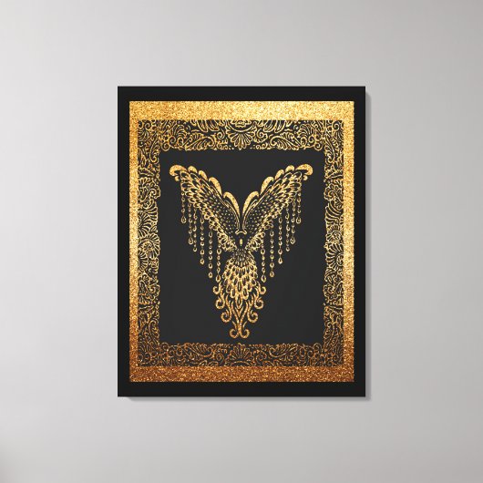 Golden Phoenix Elegance Canvas Afdruk (Voorkant)
