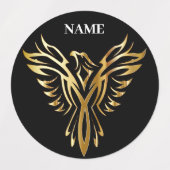 Golden phoenix, elegance labels (Design 1)