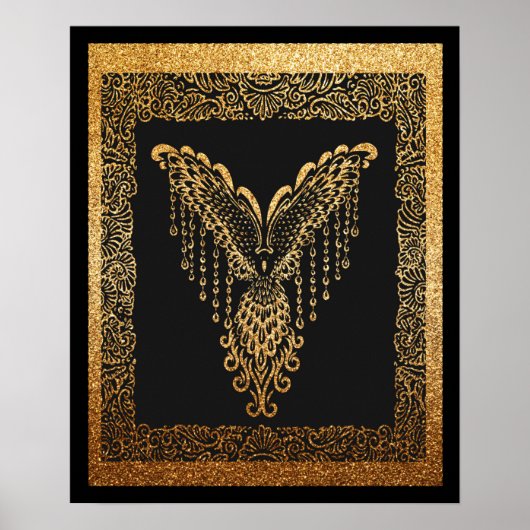 Golden Phoenix Elegance Poster (Voorkant)