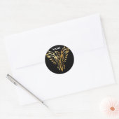Golden phoenix, elegance ronde sticker (Envelop)