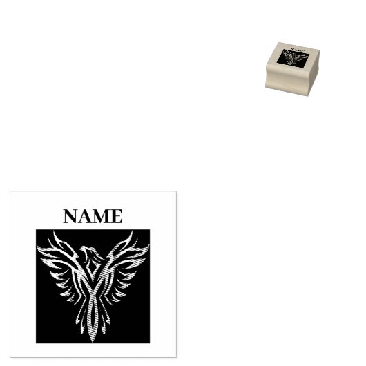 Golden phoenix, elegance rubberstempel (Gestempeld)