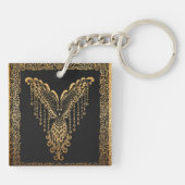 Golden Phoenix Elegance Sleutelhanger (Achterkant)