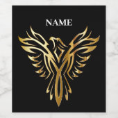 Golden phoenix, elegance wijn etiket (Enkel label)