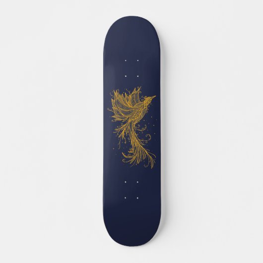 Golden Phoenix op Blue Skateboard (Voorkant)