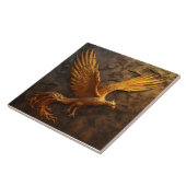 Golden Phoenix op steenkeramische Tegel Tegeltje (Zijkant)