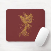 Golden Phoenix over Red Mousepad Muismat (Met muis)