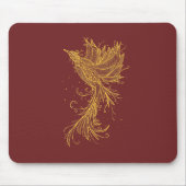 Golden Phoenix over Red Mousepad Muismat (Voorkant)
