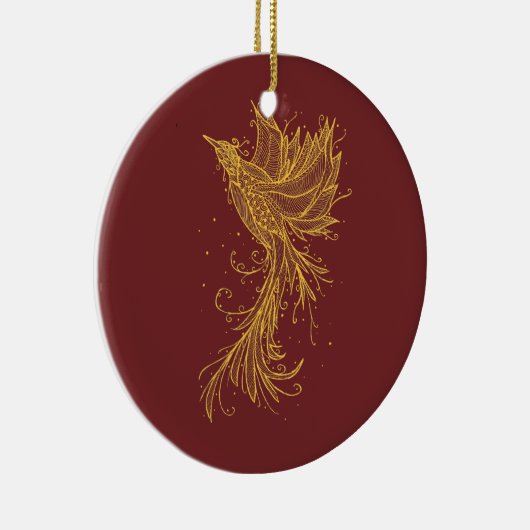 Golden Phoenix Red Ornament (Rechts)
