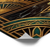 Golden Phoenix Rising Art Deco Illustration Poster (Hoek)