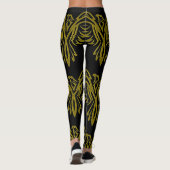Golden Phoenix Rising Black Leggings (Achterkant)