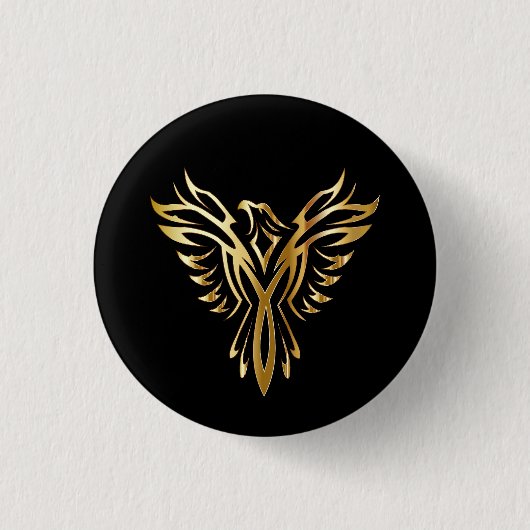Golden Phoenix Ronde Button 3,2 Cm (Voorkant)