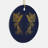 Golden Phoenix Twins blue Ornament (Rechts)