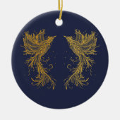 Golden Phoenix Twins blue Ornament (Voorkant)
