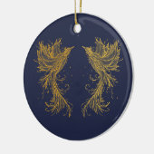 Golden Phoenix Twins blue Ornament (Links)