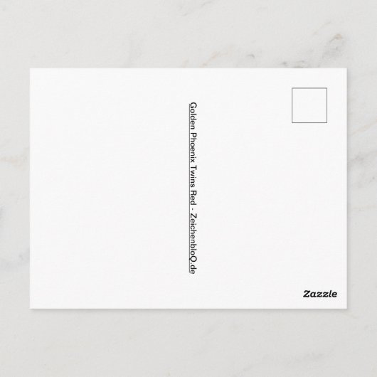 Golden Phoenix Twins op Red Briefkaart (Achterkant)
