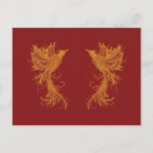 Golden Phoenix Twins op Red Briefkaart (Voorkant)