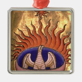 Golden Phoenix-vogel uit de vlammen Metalen Ornament