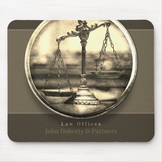 Golden Photo Scales of Justice | Wettelijke Kantoo Muismat (Voorkant)