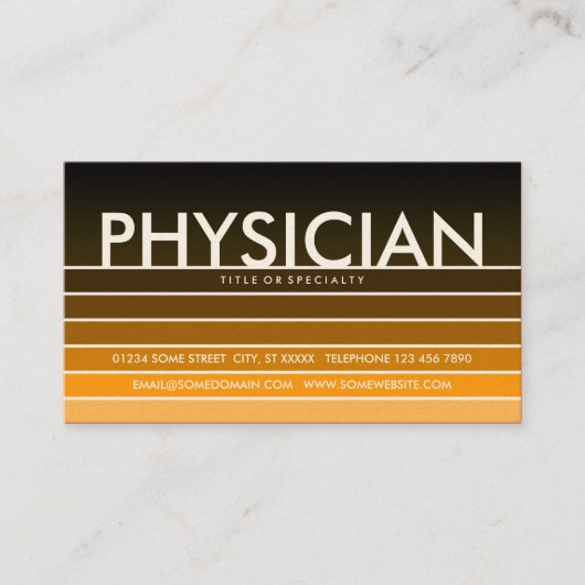 golden PHYSICIAN-staal Visitekaartje (Voorkant)