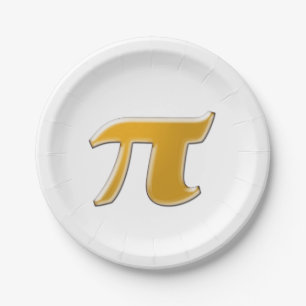 Golden PI op White Papieren Bordje