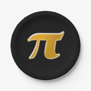 Golden PI op zwart Papieren Bordje