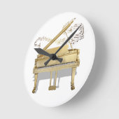 Golden Piano Clock Ronde Klok (Hoek)