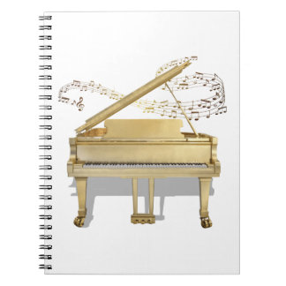 Golden Piano die Notitieboek voor muziekspiraal af