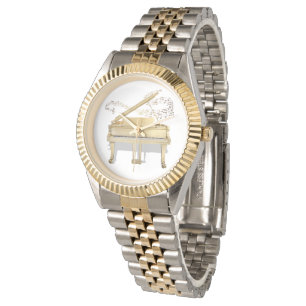 Golden Piano Ornament Sierkussen Onderzetter C Horloge