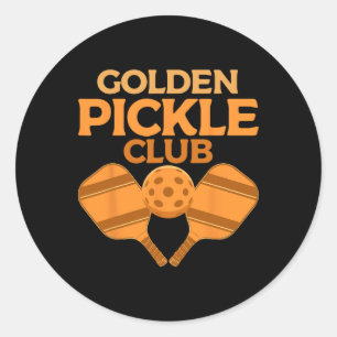 Golden Pickle Club Grappige Pickleball spelers Pic Ronde Sticker