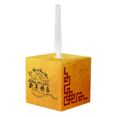 Golden Pig Year Chinees Papercut Cube ornament (Achter hoekig)