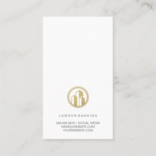 Golden Pillar Shield | Zwarte marmer | Bankwezen Afsprakenkaartje (Achterkant)