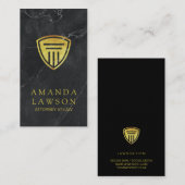 Golden Pillar Shield | Zwarte marmer | Procureur Afsprakenkaartje (Voorkant / Achterkant)