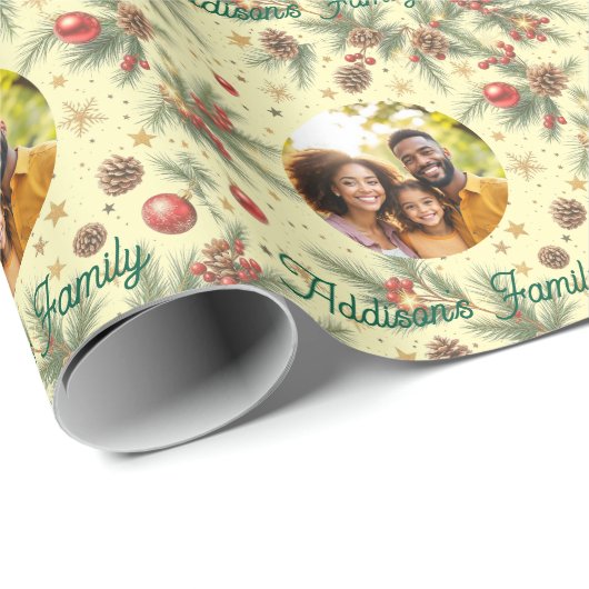 Golden Pine Frame Cadeaupapier (Rol Hoek)