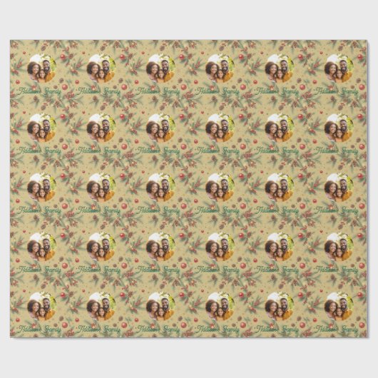 Golden Pine Frame Cadeaupapier (Vlak)