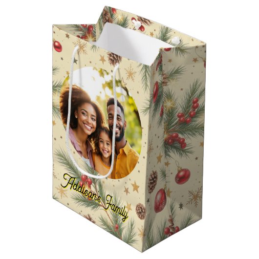 Golden Pine Frame Medium Cadeauzakje (Voorkant Gekanteld)