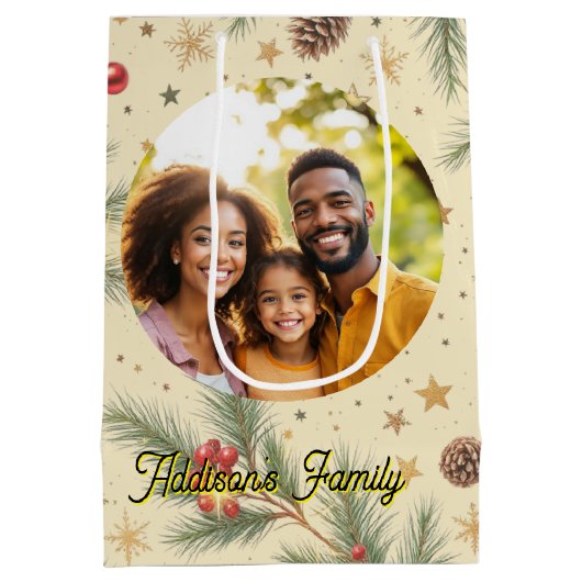 Golden Pine Frame Medium Cadeauzakje (Achterkant)