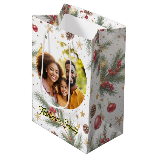 Golden Pine Frame Medium Cadeauzakje (Voorkant Gekanteld)