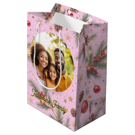 Golden Pine Frame Medium Cadeauzakje (Achterkant Gekanteld)