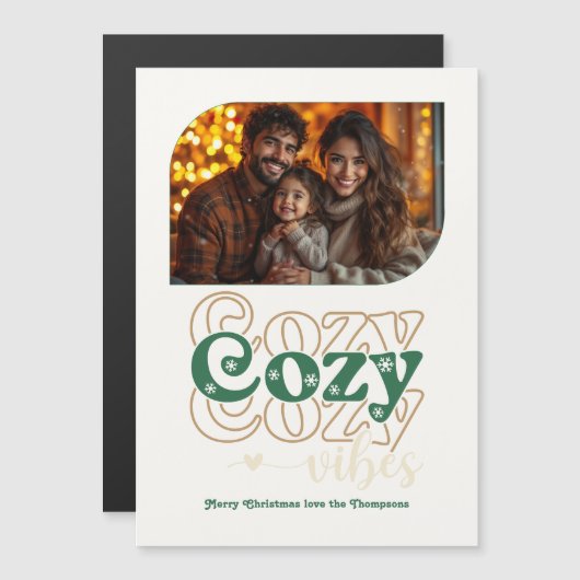 Golden Pine Holiday Keepsake Christmas Photo (Voorkant / Achterkant)