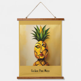 Golden Pine Muse - Pineapple Empire Designs Hangend Wandkleed
